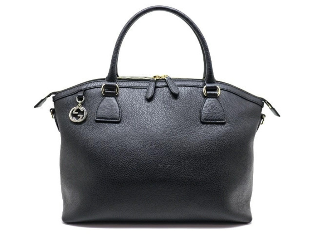 Gucci Bag Tote Shoulder Calf Black